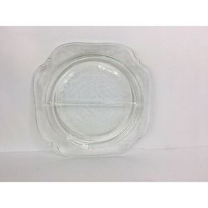 Four Indiana Depression Glass Clear Divided Plate